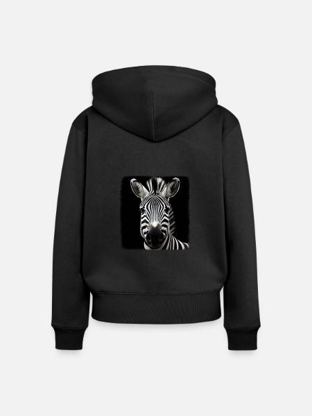 Zebras realistic Zebra - Frauen Premium Bio Zip Hoodie - Schwarz