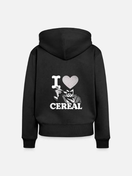 I Love Cereal 6 - Frauen Premium Bio Zip Hoodie - Schwarz