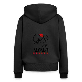 Girls Trip 2024 Girls' Tour Girls' Trip Girls' Trip - Sweat à capuche zippé Premium bio Femme - noir - Dos - Julia (174cm)