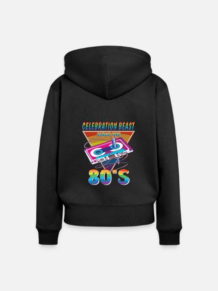 KASSETTE CELEBRATION BEAST 80ER - Frauen Premium Bio Zip Hoodie - Schwarz