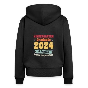 Fier diplômé de la maternelle 2024 - Sweat à capuche zippé Premium bio Femme - noir - Dos - Julia (174cm)