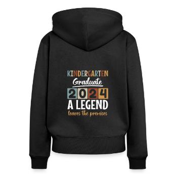 Stolzer Kindergartenabgänger 2024 - Frauen Premium Bio Zip Hoodie - Schwarz - Hinten - Julia (174cm)