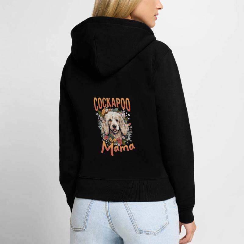Cockapoo Race de chien Cockapoo Cockapoo Mama Sweat à capuche zippé Premium bio Femme