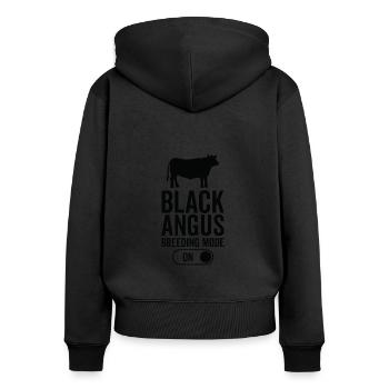 Cow Breeding Mode On - Black Angus - Women's Premium Organic Zip Hoodie - black - Back - Julia (174cm)