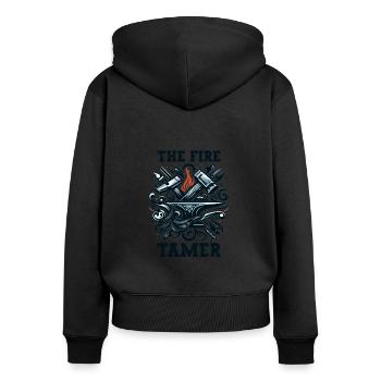 Blacksmith Metalworker Bladesmith Metal - Women's Premium Organic Zip Hoodie - black - Back - Julia (174cm)