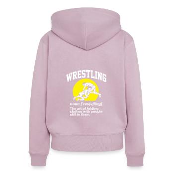 Définition de la lutte Pro Wrestler Fan Wrestling - Sweat à capuche zippé Premium bio Femme - rose poudré - Dos - Julia (174cm)
