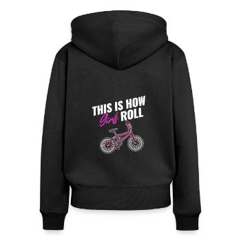 So Rolling Girls Bmx Racing Automobile Triathlon - Sweat à capuche zippé Premium bio Femme - noir - Dos - Julia (174cm)