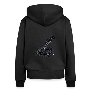 Poésie Slam Écrivain Poète Littérature Slam Journée de la poésie - Sweat à capuche zippé Premium bio Femme - noir - Dos - Julia (174cm)