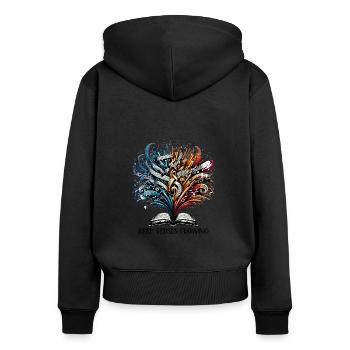 Poetry Slam Writer Poet Literature Slam Poetry Day - Frauen Premium Bio Zip Hoodie - Schwarz - Hinten - Julia (174cm)
