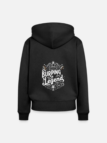 Burping Legend 11 - Frauen Premium Bio Zip Hoodie - Schwarz