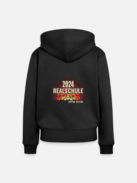 Realschule Junge Mädchen Realschule 2024 - Frauen Premium Bio Zip Hoodie - Schwarz