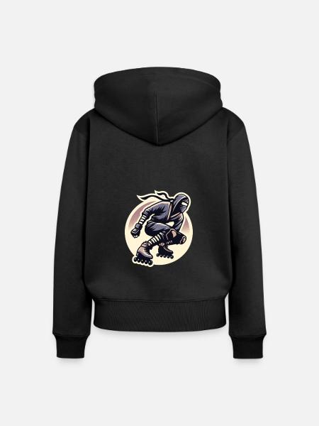 Rollerblade Ninja 9 - Frauen Premium Bio Zip Hoodie - Schwarz
