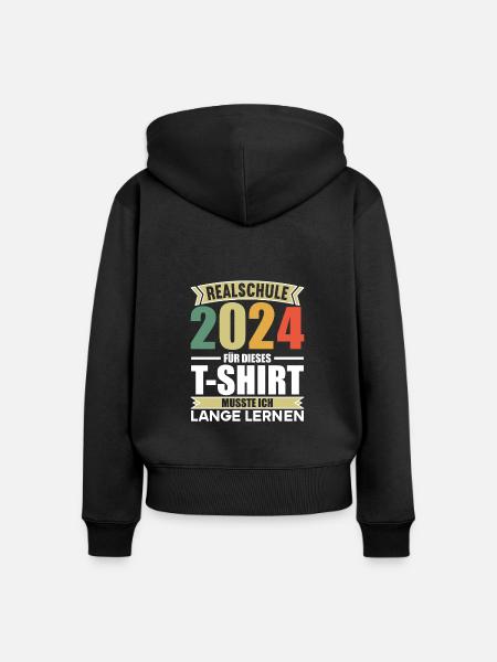 Realschule Junge Mädchen Realschule 2024 - Frauen Premium Bio Zip Hoodie - Schwarz