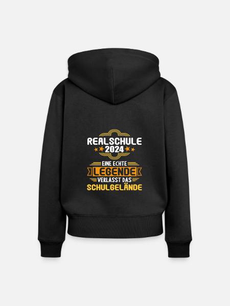 Realschule Junge Mädchen Realschule 2024 - Frauen Premium Bio Zip Hoodie - Schwarz