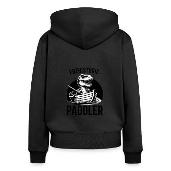 Boating Dad Boat Captain Pontoon Sailor Cruising - Frauen Premium Bio Zip Hoodie - Schwarz - Hinten - Julia (174cm)