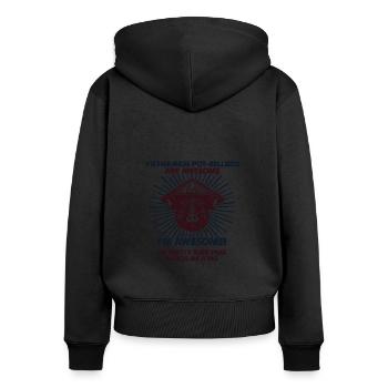 viPig Papa Maman - Ventre Vietnamien - Sweat à capuche zippé Premium bio Femme - noir - Dos - Julia (174cm)