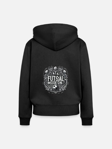 Futsal Mode On 12 - Frauen Premium Bio Zip Hoodie - Schwarz