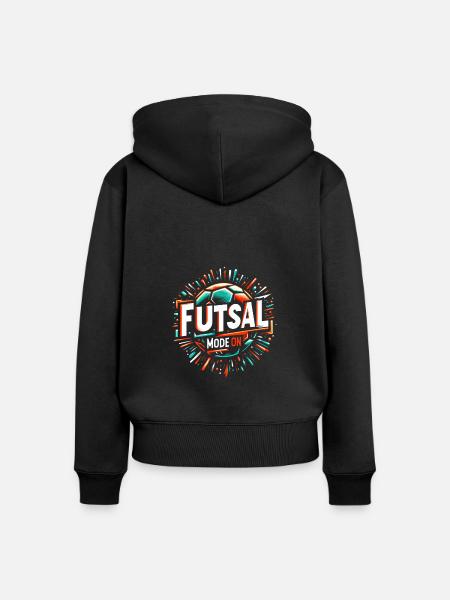 Futsal Mode On 6 - Frauen Premium Bio Zip Hoodie - Schwarz