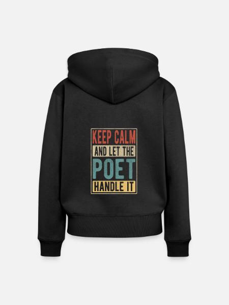 Poet Retro Geschenk - Frauen Premium Bio Zip Hoodie - Schwarz