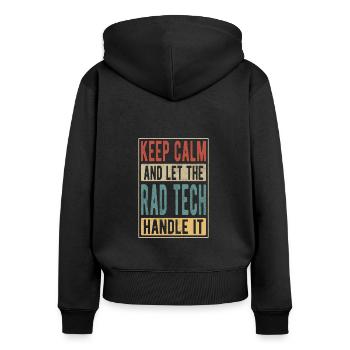 Rad Tech Retro Gift - Women's Premium Organic Zip Hoodie - black - Back - Julia (174cm)