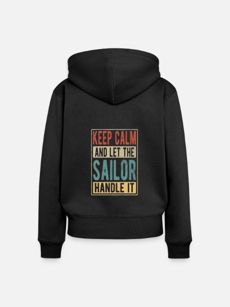 Sailor Retro Geschenk - Frauen Premium Bio Zip Hoodie - Schwarz