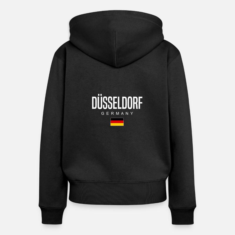 Dusseldorf - Sweat à capuche zippé Premium bio Femme - noir