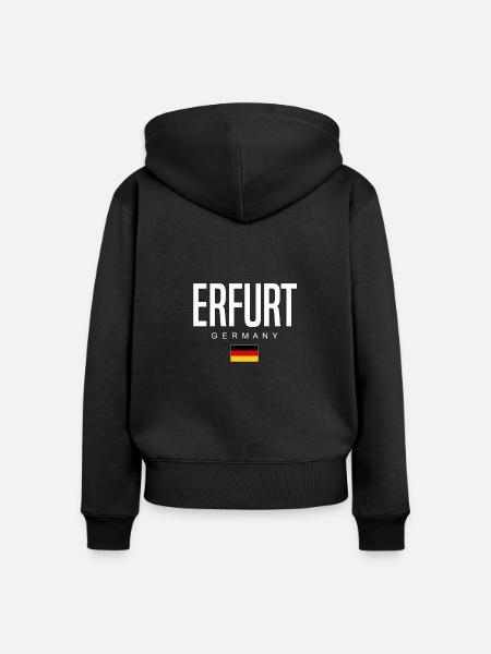 Erfurt - Frauen Premium Bio Zip Hoodie - Schwarz