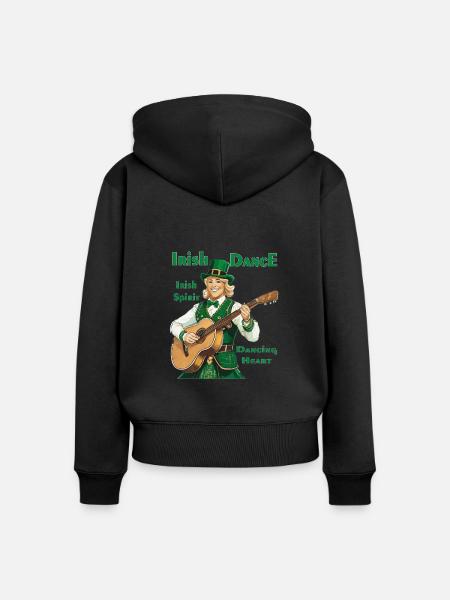 IRISH DANCE - Frauen Premium Bio Zip Hoodie - Schwarz