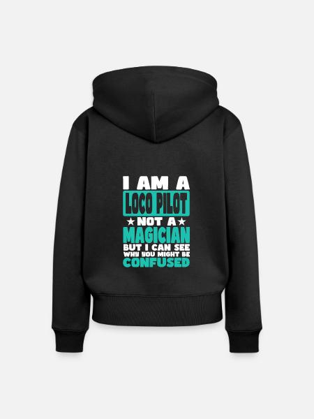 Lok-Pilot - Frauen Premium Bio Zip Hoodie - Schwarz
