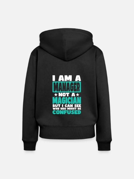 Manager - Frauen Premium Bio Zip Hoodie - Schwarz
