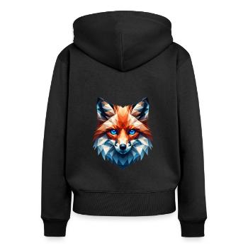 Fuchs Tier Wald Rotfuchs Wildnis - Frauen Premium Bio Zip Hoodie - Schwarz - Hinten - Julia (174cm)