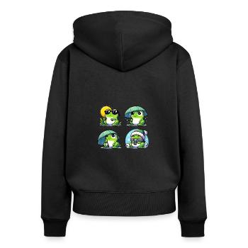 Frogs in all weather conditions - Women's Premium Organic Zip Hoodie - black - Back - Julia (174cm)