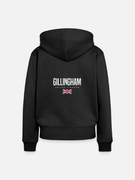 Gillingham Vereinigtes Königreich - Frauen Premium Bio Zip Hoodie - Schwarz