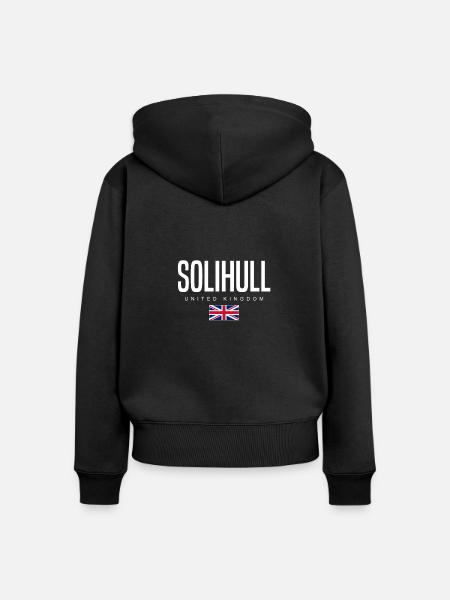 Solihull England Großbritannien - Frauen Premium Bio Zip Hoodie - Schwarz