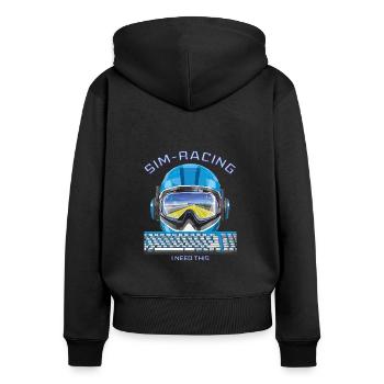 KEYBOARD RACING HELMET SIM RACING - Women's Premium Organic Zip Hoodie - black - Back - Julia (174cm)
