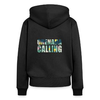 Grenada Calling Tropical Vibes - Women's Premium Organic Zip Hoodie - black - Back - Julia (174cm)