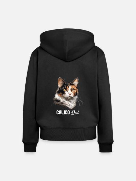 Calico Cat Glückskatze - Frauen Premium Bio Zip Hoodie - Schwarz