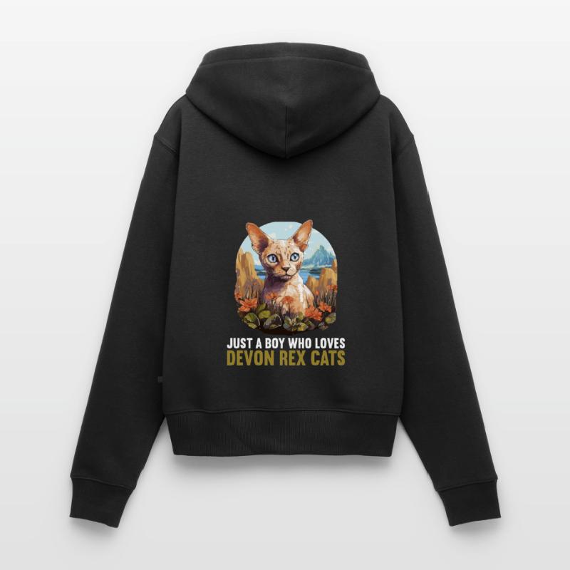 Devon Rex Kätzchen Devon Rex Katze Frauen Premium Bio Zip Hoodie