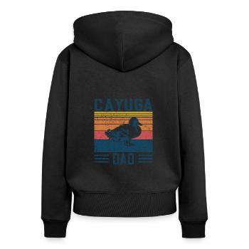 Entendad - Vintage Cayuga - Women's Premium Organic Zip Hoodie - black - Back - Julia (174cm)