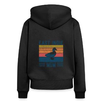 Maman canard - Vintage East Indie - Sweat à capuche zippé Premium bio Femme - noir - Dos - Julia (174cm)