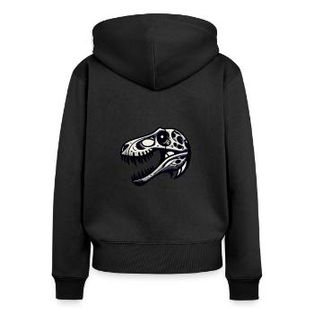 Fossilienjäger Fossilienjagd Paläontologe - Frauen Premium Bio Zip Hoodie - Schwarz - Hinten - Julia (174cm)