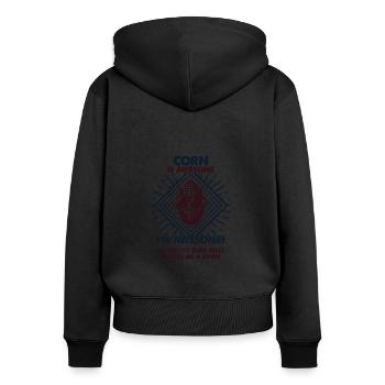 Corn Are Great - Mama Dad - Women's Premium Organic Zip Hoodie - black - Back - Julia (174cm)