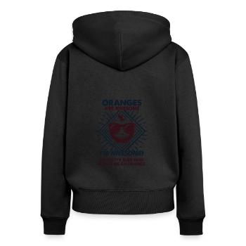 Oranges Are Great - Mama Dad - Women's Premium Organic Zip Hoodie - black - Back - Julia (174cm)