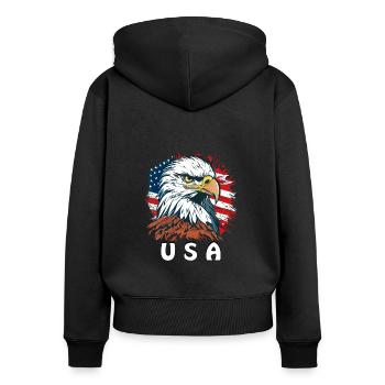 WHITE-TAILED EAGLE - Women's Premium Organic Zip Hoodie - black - Back - Julia (174cm)