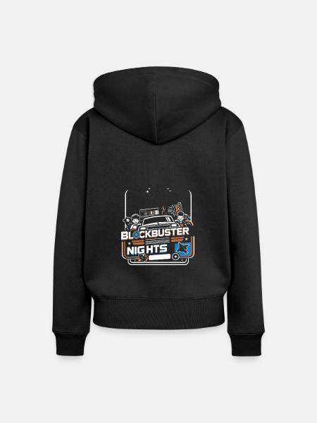 Blockbuster Nights - Frauen Premium Bio Zip Hoodie - Schwarz