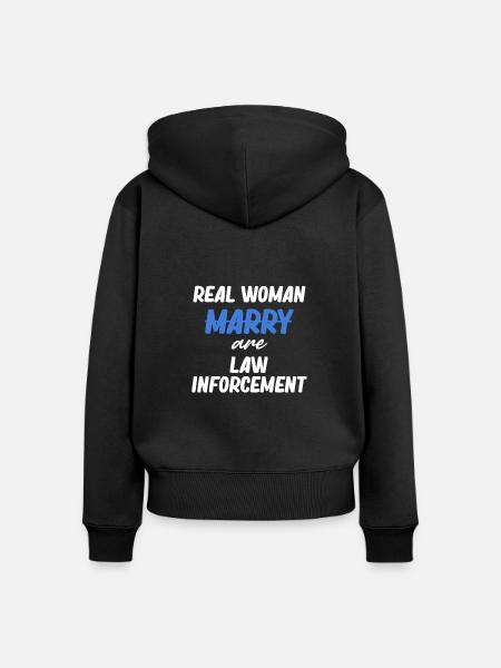 Echte Frauen Sind Strafverfolgungs-, - Frauen Premium Bio Zip Hoodie - Schwarz