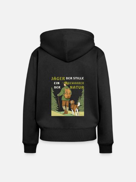 JÄGER BEWAHRER DER NATUR - Frauen Premium Bio Zip Hoodie - Schwarz