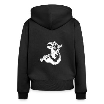 Goat Farm Clarinetist Silhouette Design - Women's Premium Organic Zip Hoodie - black - Back - Julia (174cm)