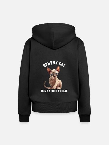 Sphynx Kätzchen Sphynx Katze - Frauen Premium Bio Zip Hoodie - Schwarz