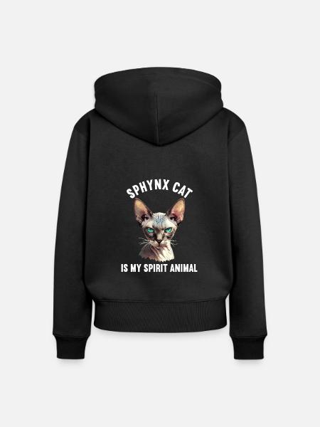 Sphynx Kätzchen Sphynx Katze - Frauen Premium Bio Zip Hoodie - Schwarz